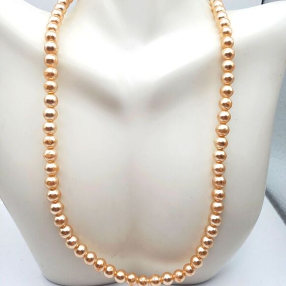 Luminous coated pearl antique necklace‎ sterling silver clasp - Picture 1 of 4